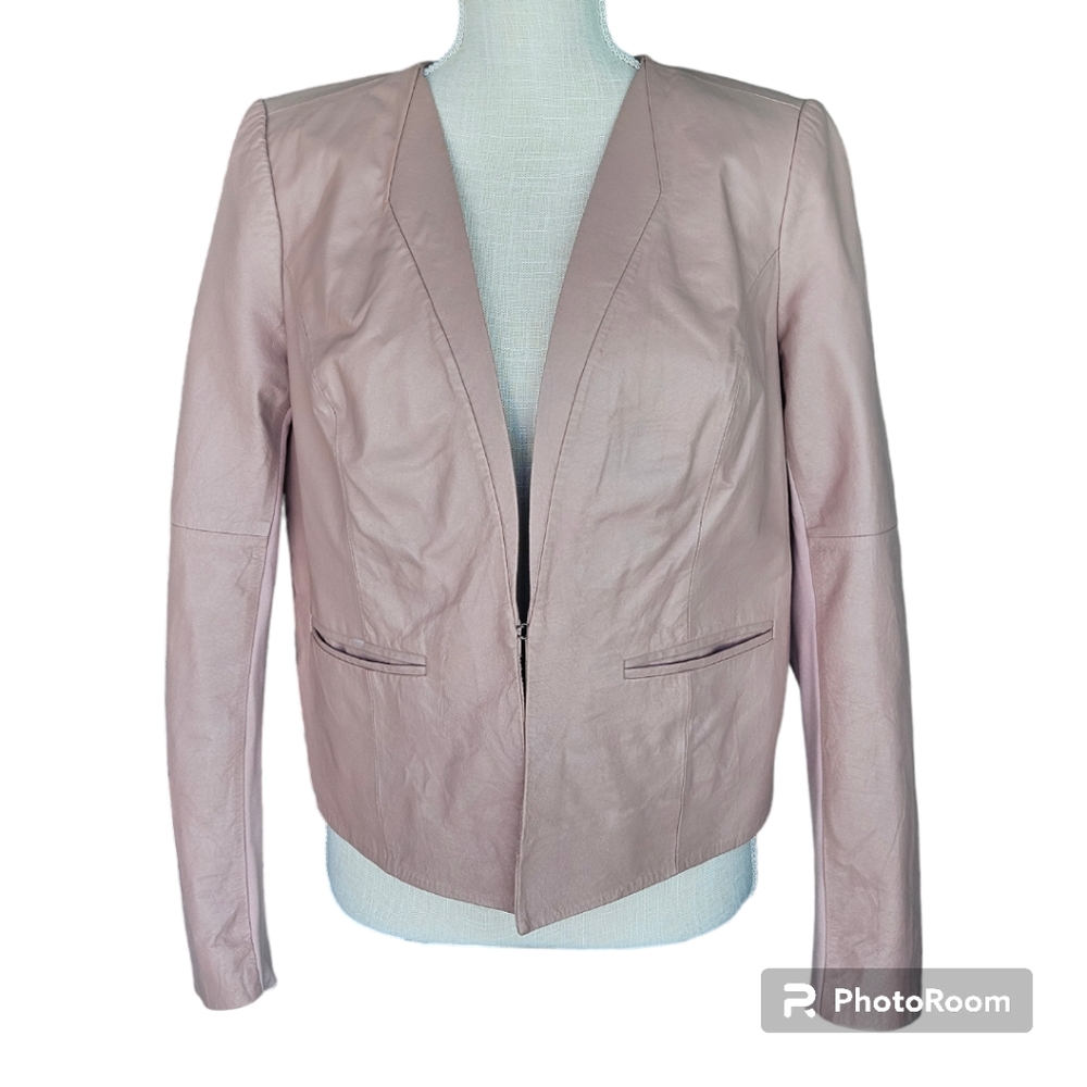 Escalier Dusty Rose Leather Blazer